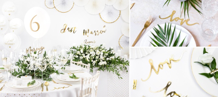 Decoración White and Gold para bodas - Básicos para la mesa 1