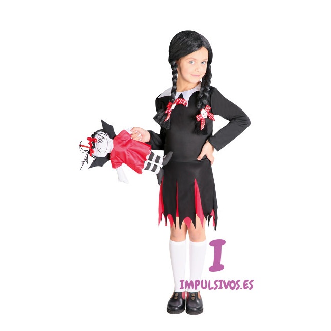 Disfraz de Miércoles para niña en tallas 4 a 12 años