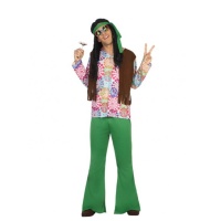Disfraz de hippie años 70 psicodélico para hombre