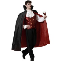Disfraz de conde vampiro con capa para hombre