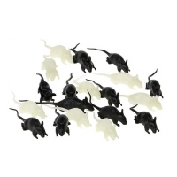 Ratas negras y fosforescentes - 12 unidades