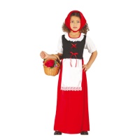 Disfraz de posadera roja para niña