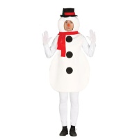 Disfraz de muñeco de nieve con bufanda y gorro para adulto