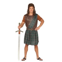 Disfraz de guerrero escocés para hombre