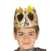 Corona de rey dorada de tela infantil