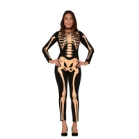 Disfraz de esqueleto nocturno para mujer