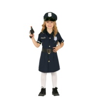 Disfraz de policía con vestido para niña