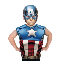 Disfraz de Capitán América con camiseta y careta para niño