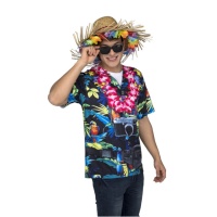 Camiseta disfraz de hawaiano para hombre