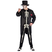 Disfraz de esqueleto con chaqueta para adulto