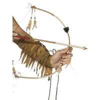 Arco y flechas con plumas para indios - 65 cm