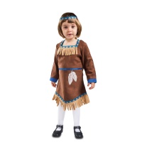 Disfraz de indio marrón para bebé niña