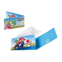 Invitaciones de Super Mario - 8 unidades