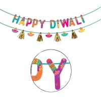 Guirnalda feliz Diwali de Fiesta Hindú - 2 unidades