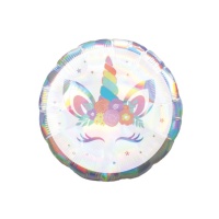Globo de Gato Unicornio iridiscente de 45 cm - Anagram