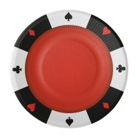 Platos de Casino de 23 cm - 8 unidades