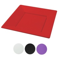 Platos de 23 cm cuadrados de plástico de 4 colores - 5 unidades