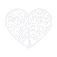 Decoración de papel de corazones con árboles de 13,5 x 11,5 cm - 10 unidades
