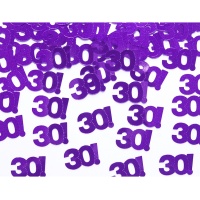 Confetti de cumpleaños 30 morado de 15 gr