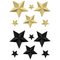 Estrellas decorativas de papel - 6 unidades