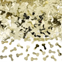 Confetti con forma de mini penes dorados de 30 gr