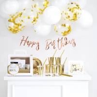 Pack de mesa dulce de Happy Birthday Golden - 60 piezas