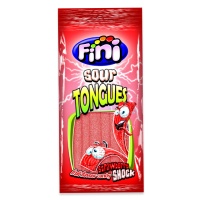 Lenguas de fresa con pica pica - Fini sour tongues - 90 gr