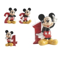 Vela número de Mickey Mouse roja de 6,5 cm - 1 unidad