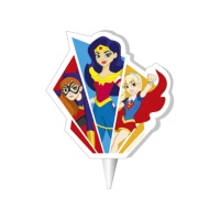 Vela decorativa de Super Hero Girls de 7,5 cm - 1 unidad