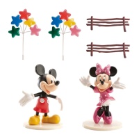 Decoración para tarta de Mickey y Minnie Mouse - 6 unidades