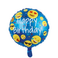 Globo de Emoticono de Happy Birthday de 46 cm