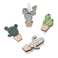 Pinzas de cactus surtidas - 8 unidades