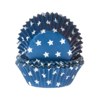 Cápsulas para cupcakes azul marino con estrellas - House of Marie - 50 unidades