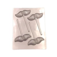 Molde de bigotes para chocolate de 18,5 x 24,5 cm - Pastkolor - 4 cavidades