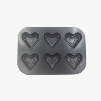 Molde para corazones mini de acero de 27 x 19 cm - Pastkolor - 6 cavidades