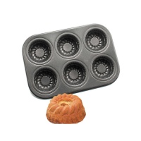 Molde para rosquillas mini de acero de 18,5 x 28,5 cm - Pastkolor - 6 cavidades