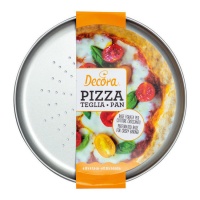 Bandeja para pizza de acero de 28 x 28 x 1,6 cm - Decora
