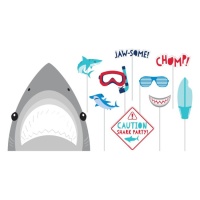 Kit para photocall de tiburón - 10 piezas