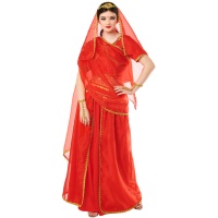 Disfraz de hindú Bollywood rojo para mujer