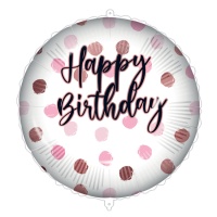 Globo de Happy Birthday rosa personalizable de 46 cm - Procos