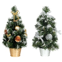 Árbol de Navidad nevado y decorado de 30 cm
