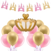 Pack de decoración para fiesta de Princesas - 22 piezas