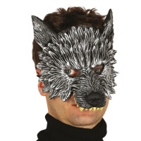 Máscara de lobo de media cara