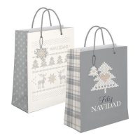 Bolsa regalo de 45 x 33 x 10 cm de Nordic Feliz Navidad - 1 unidad