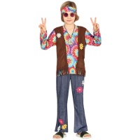Disfraz de hippie colorido para niño