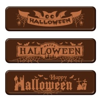 Letrero de diseños surtidos de Halloween de chocolate negro - 135 unidades