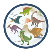 Platos de Dinosaurios Prehistóricos de 18 cm - 8 unidades