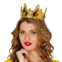 Corona de rey con esmeraldas para adulto