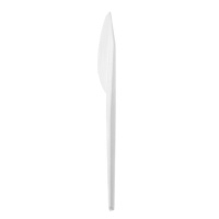 Cuchillos blancos de 17 cm de plástico reutilizable - 20 unidades