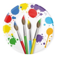 Platos de Pintura de Colores de 23 cm - 8 unidades